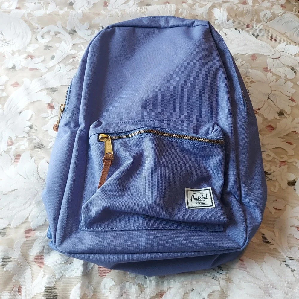 Herschel Supply Co Heritage Backpack Periwinkle Blue Canvas School Bag 17x12